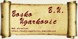 Boško Ugarković vizit kartica
